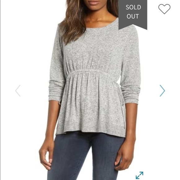 Caslon Sweaters - Caslon Cozy Tie Waist Peplum Top